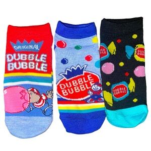 Double Bubble Gum Candy women’s 3 pairs size 11-14 ankle socks funny crazy treat